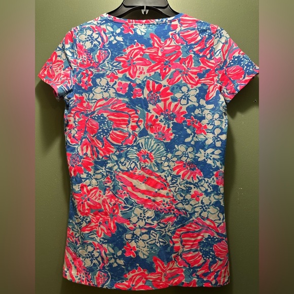 Lilly Pulitzer V-Neck Floral Top - Pink and Blue - Picture 6 of 6